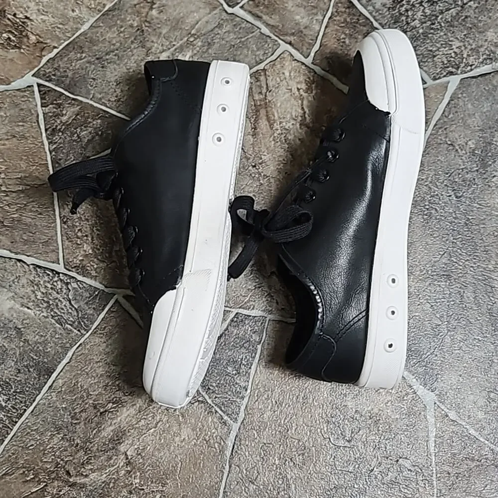New in Box Rag & Bone Standard Issue Lace Up Sneakers Sz 6 Black Leather - Picture 8 of 11